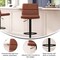 Merrick Lane Keene Modern Upholstered Adjustable Height Stools with Sturdy Iron Bases